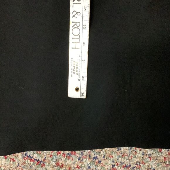 Tahari Ethan Black Knee Length Cap Sleeve Sheath Dress With Patent Belt Size 14 - Picture 13 of 13